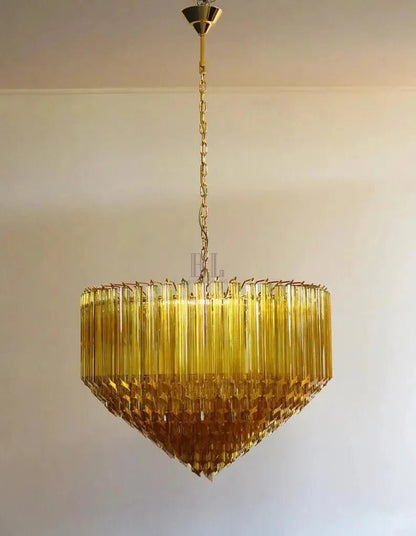 Murano Glass Chandelier – Amber - Zelno Lighting