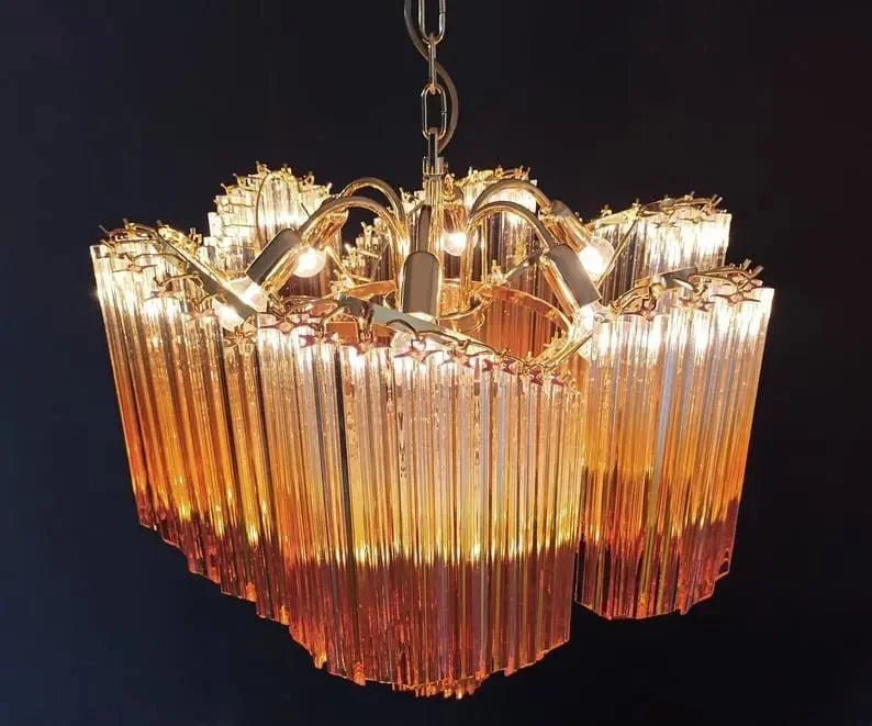Murano Glass Chandelier – Amber - Zelno Lighting
