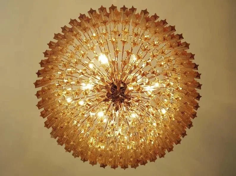 Murano Glass Chandelier – Amber - Zelno Lighting
