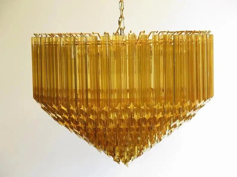 Murano Glass Chandelier – Amber - Zelno Lighting