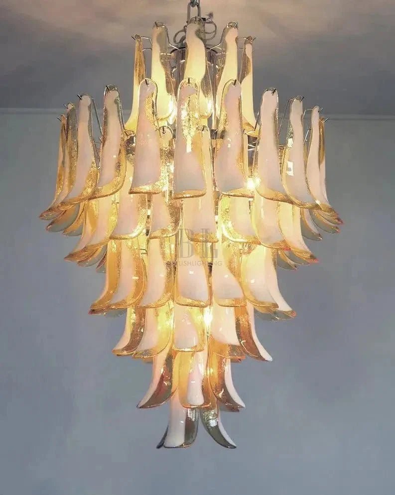 Murano Glass Chandelier – Caramel - Zelno Lighting
