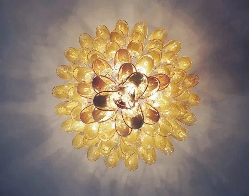 Murano Glass Chandelier – Caramel - Zelno Lighting