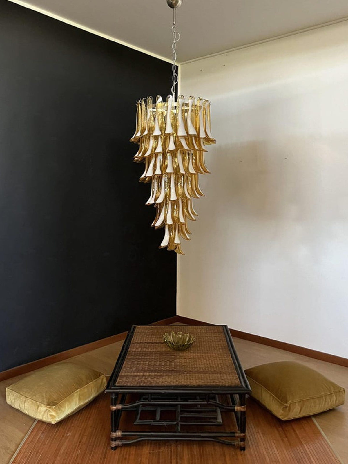 Murano Glass Chandelier – Caramel - Zelno Lighting