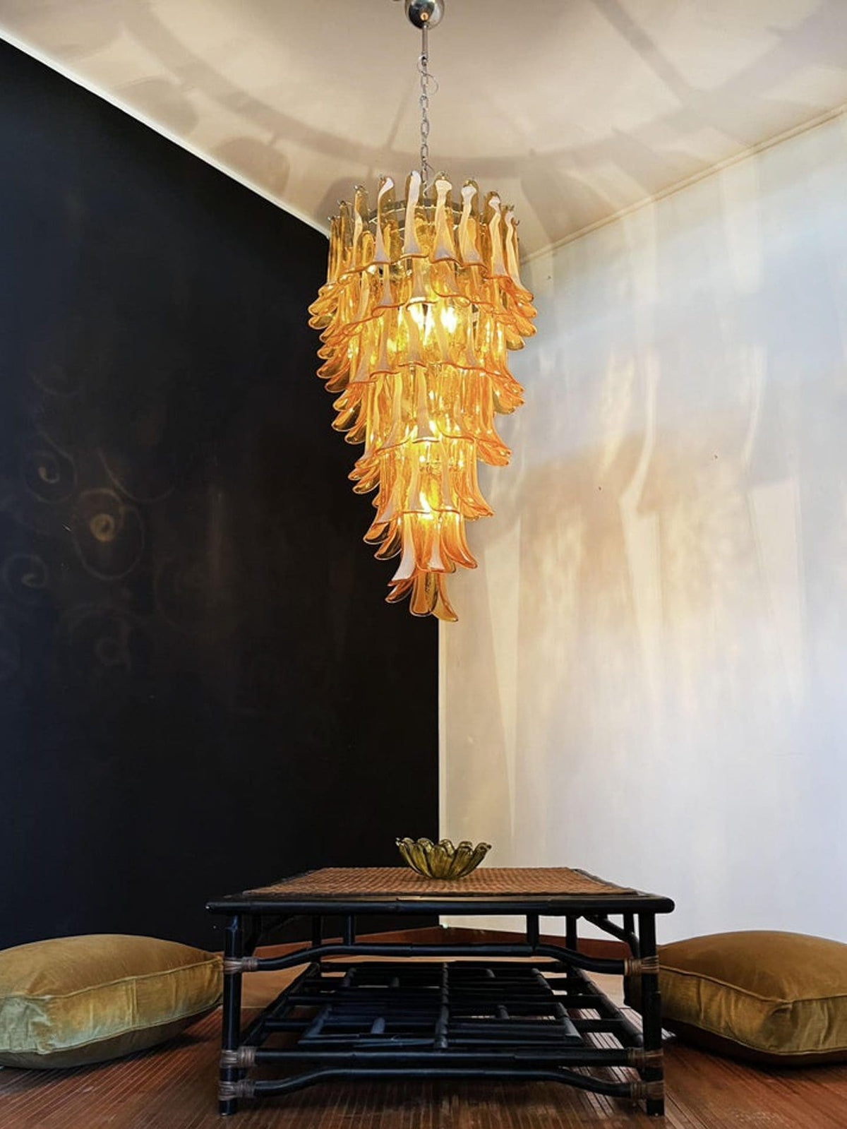 Murano Glass Chandelier – Caramel - Zelno Lighting