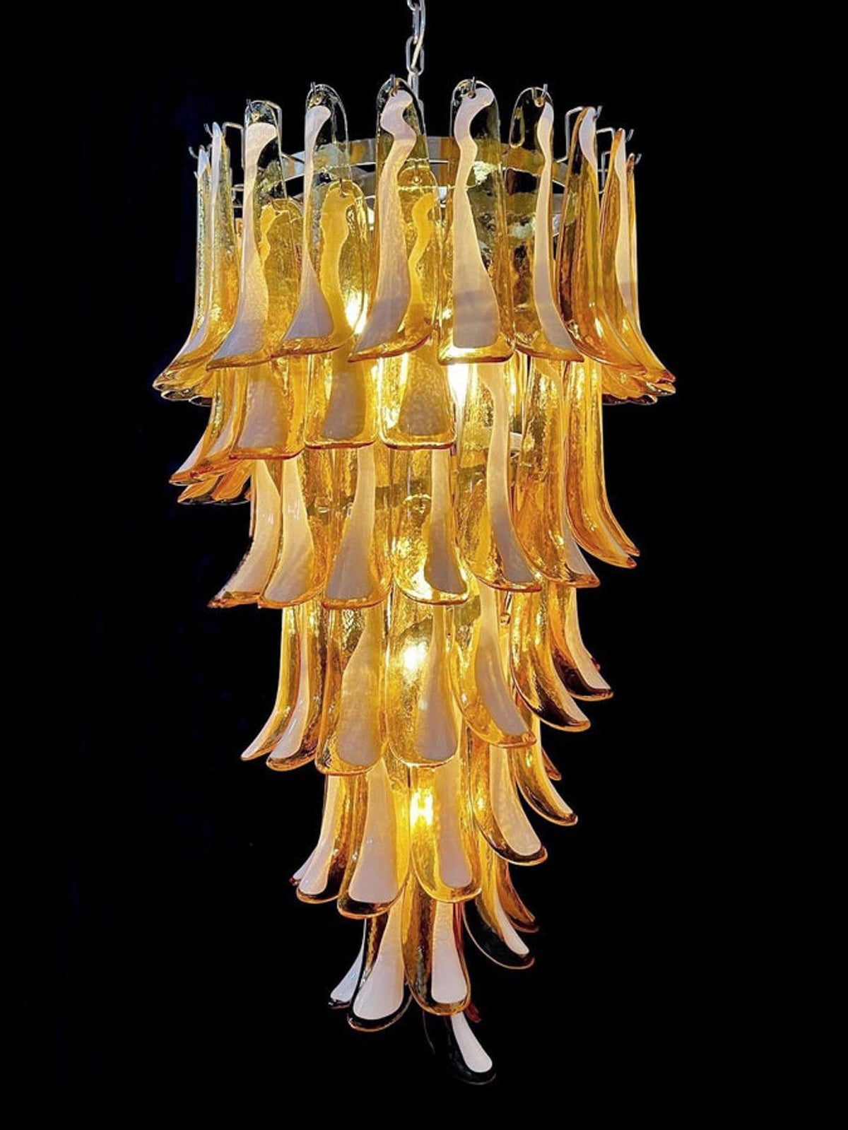 Murano Glass Chandelier – Caramel - Zelno Lighting