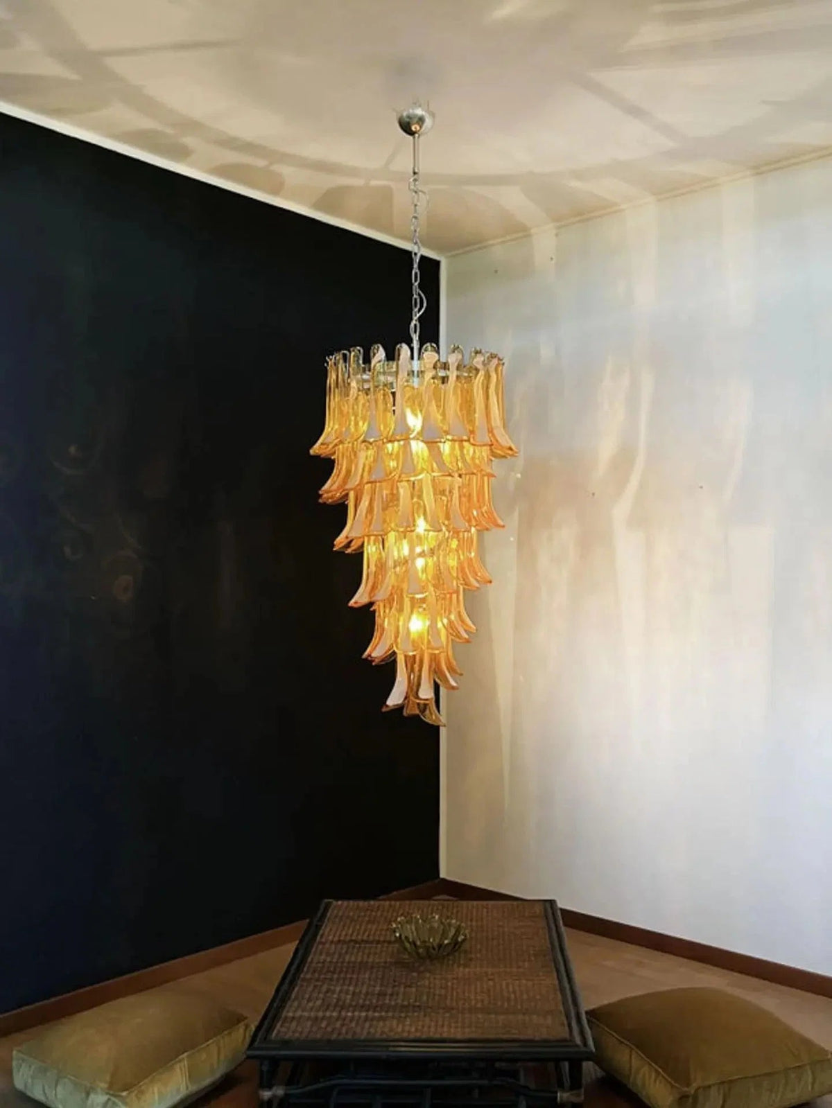 Murano Glass Chandelier – Caramel - Zelno Lighting