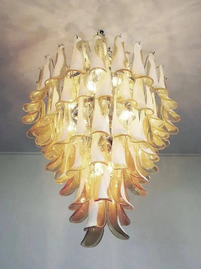 Murano Glass Chandelier – Caramel - Zelno Lighting