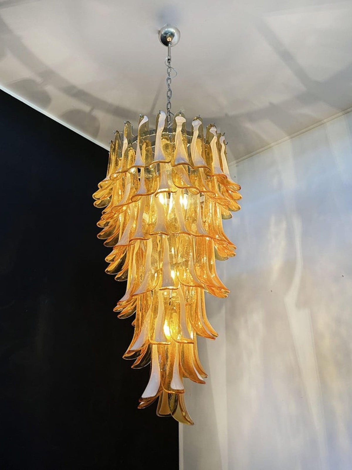 Murano Glass Chandelier – Caramel - Zelno Lighting