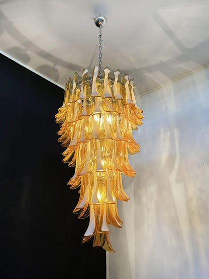 Murano Glass Chandelier – Caramel - Zelno Lighting