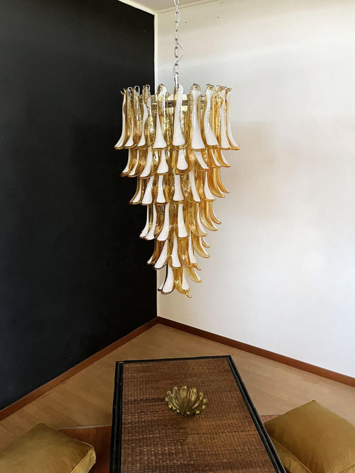 Murano Glass Chandelier – Caramel - Zelno Lighting