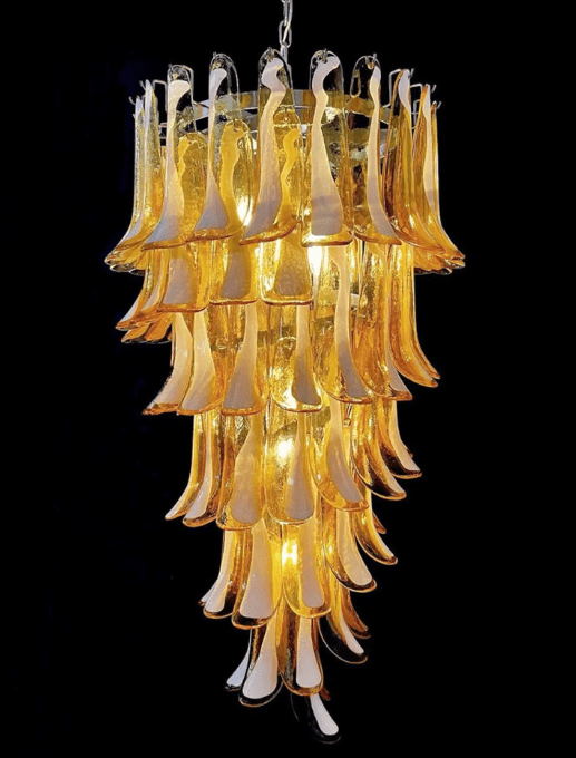 Murano Glass Chandelier – Caramel - Zelno Lighting