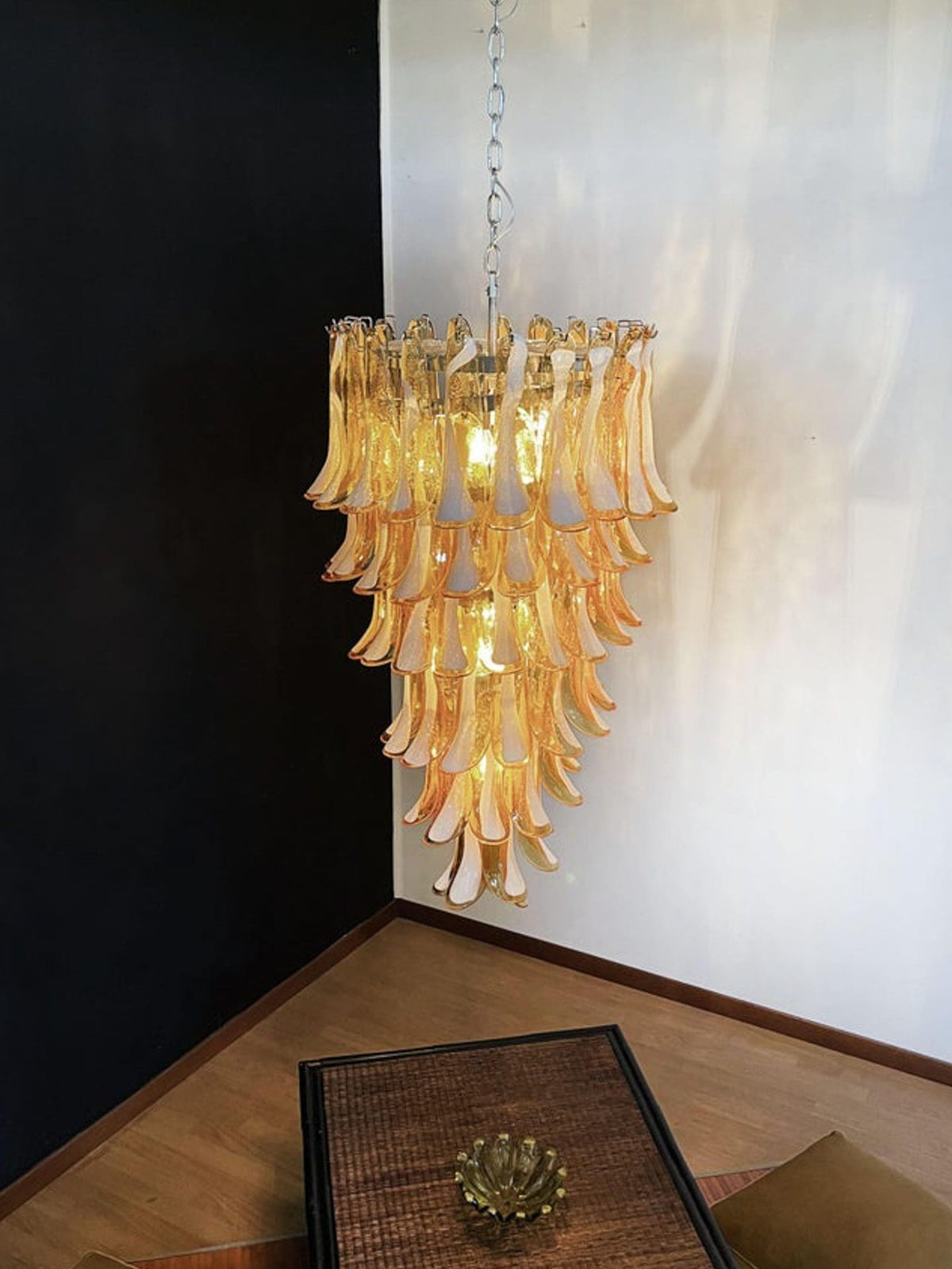 Murano Glass Chandelier – Caramel - Zelno Lighting