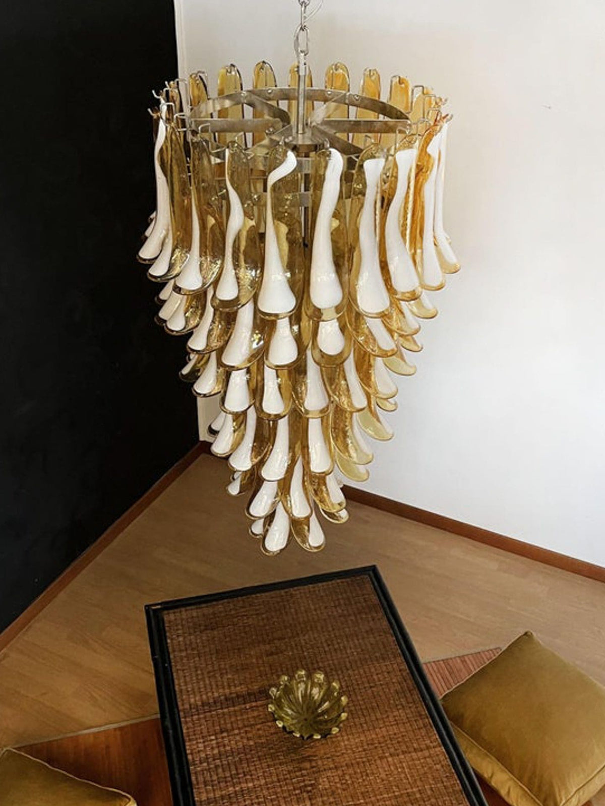 Murano Glass Chandelier – Caramel - Zelno Lighting