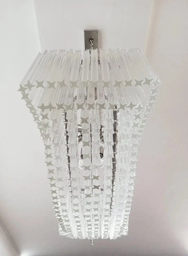 Murano Glass Chandelier – Pagoda – 292 prisms – Transparent - Zelno Lighting