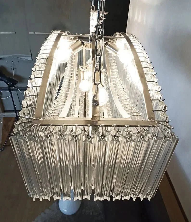 Murano Glass Chandelier – Pagoda – 292 prisms – Transparent - Zelno Lighting