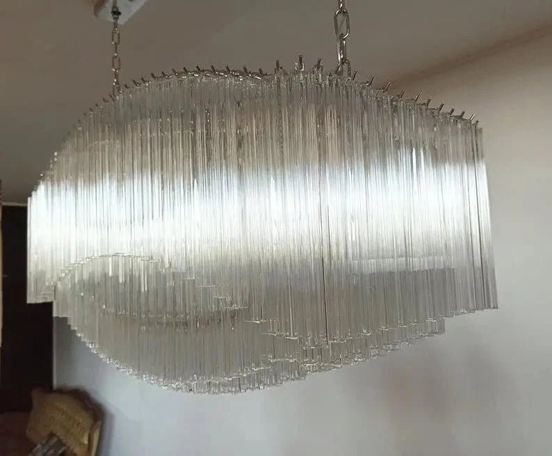 Murano Glass Chandelier – Pagoda – 292 prisms – Transparent - Zelno Lighting