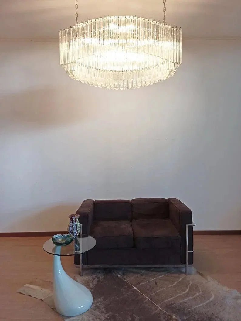 Murano Glass Chandelier – Pagoda – 292 prisms – Transparent - Zelno Lighting