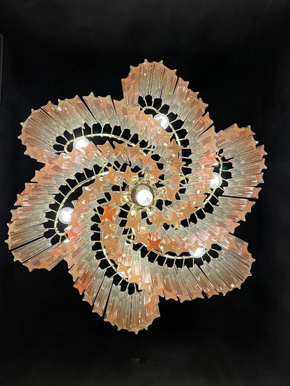 Murano Glass Chandelier- Pink - Zelno Lighting