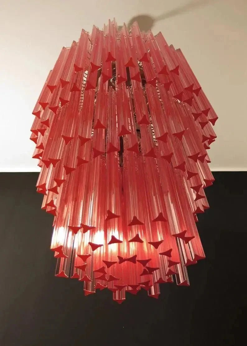 Murano Glass Chandelier – Pink - Zelno Lighting