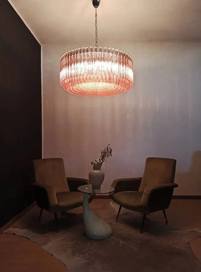 Murano Glass Chandelier – Pink - Zelno Lighting