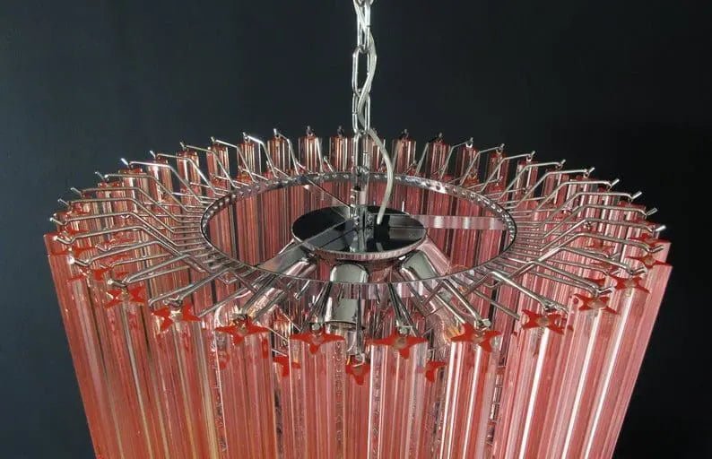 Murano Glass Chandelier – Pink - Zelno Lighting