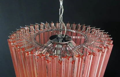 Murano Glass Chandelier – Pink - Zelno Lighting