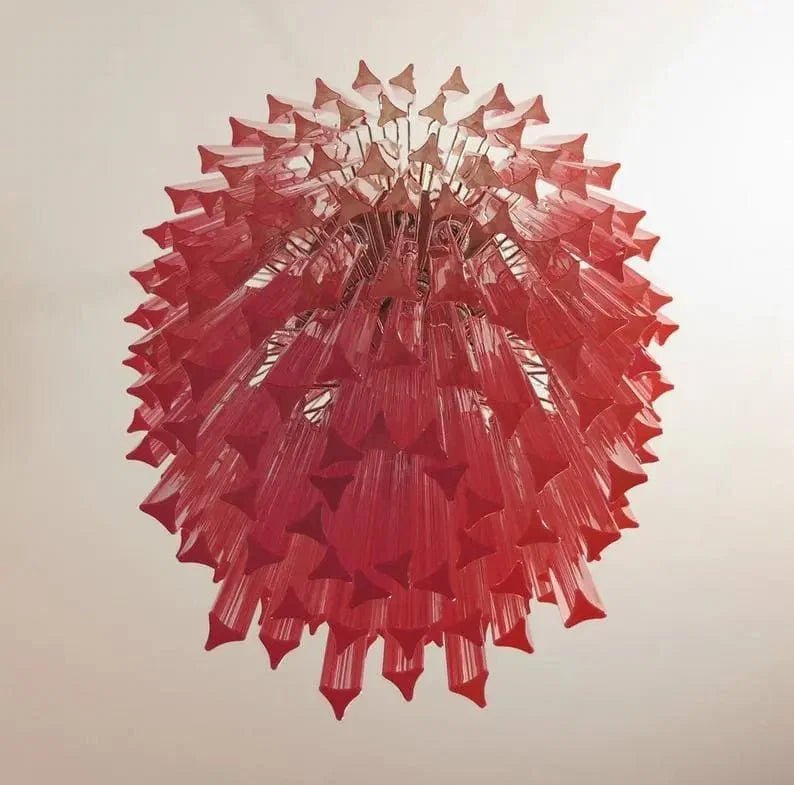 Murano Glass Chandelier – Pink - Zelno Lighting