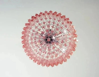 Murano Glass Chandelier – Pink - Zelno Lighting