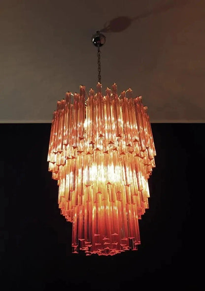 Murano Glass Chandelier - Pink - Zelno Lighting