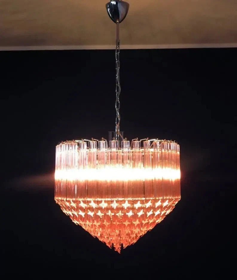 Murano Glass Chandelier – Pink - Zelno Lighting