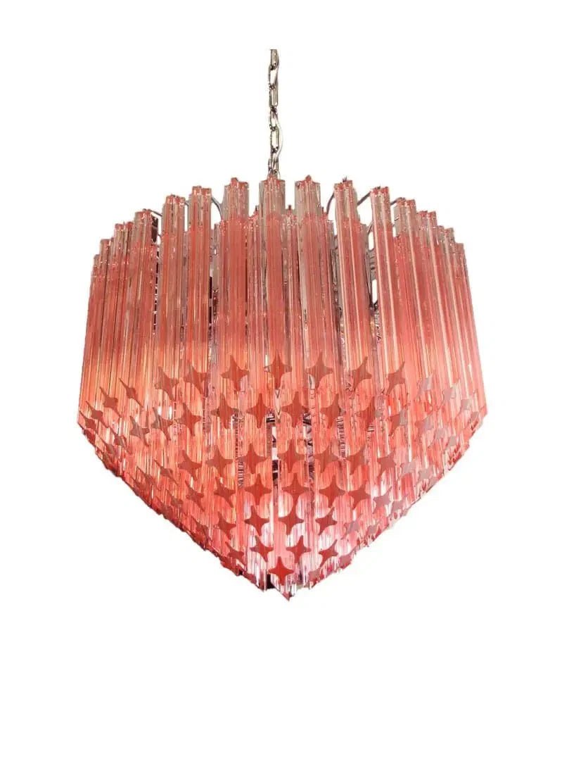 Murano Glass Chandelier – Pink - Zelno Lighting