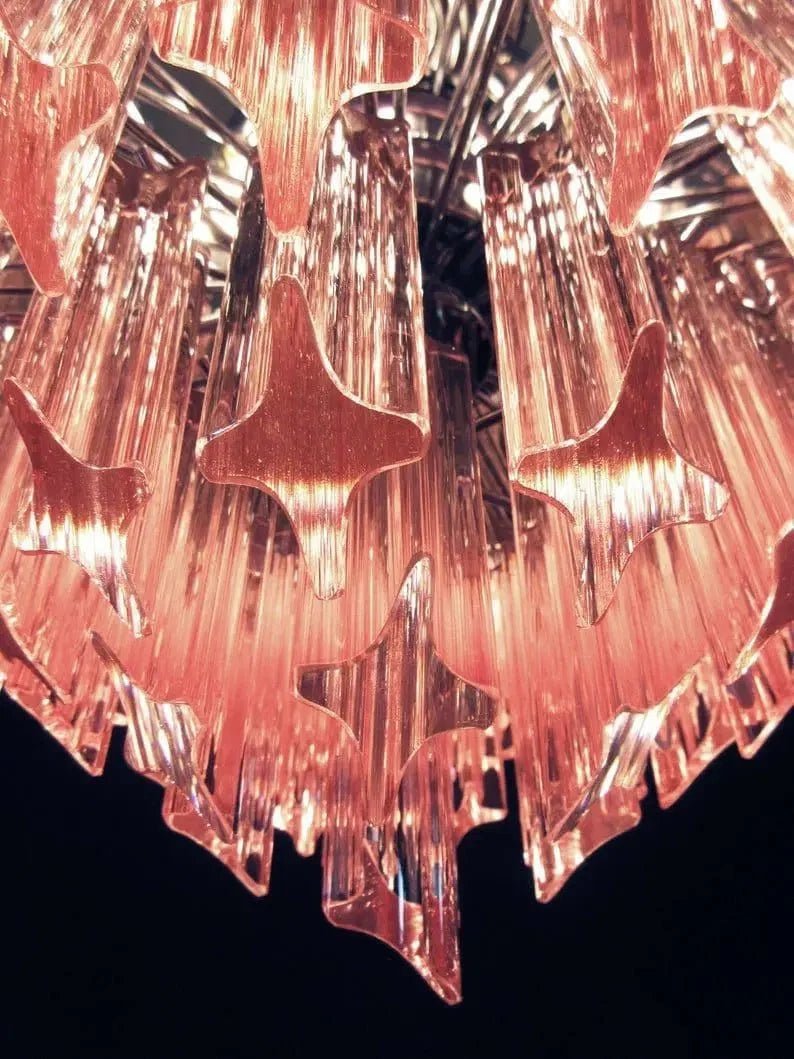 Murano Glass Chandelier – Pink - Zelno Lighting
