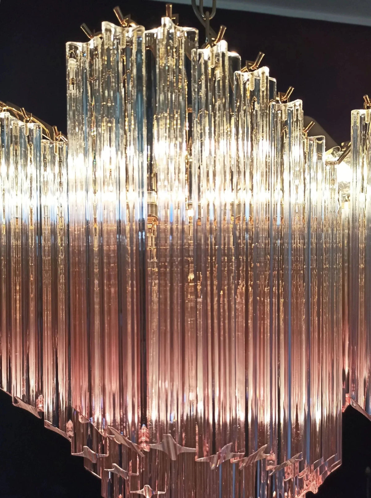 Murano Glass Chandelier- Pink - Zelno Lighting