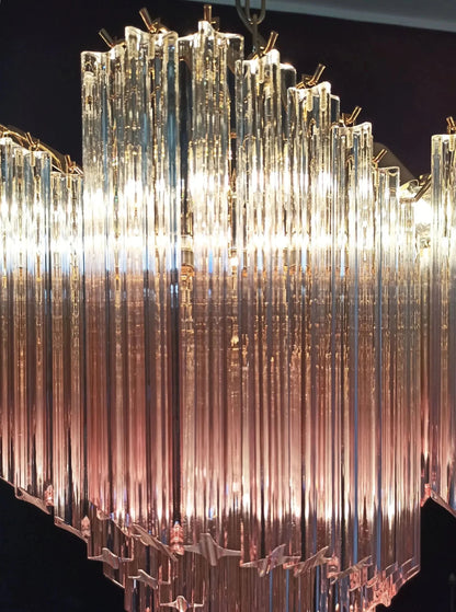 Murano Glass Chandelier- Pink - Zelno Lighting