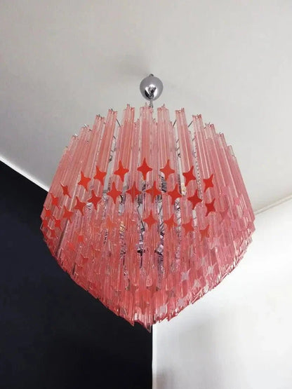 Murano Glass Chandelier – Pink - Zelno Lighting