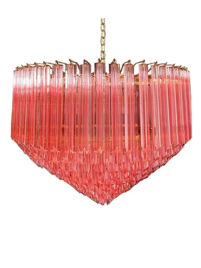 Murano Glass Chandelier – Pink - Zelno Lighting