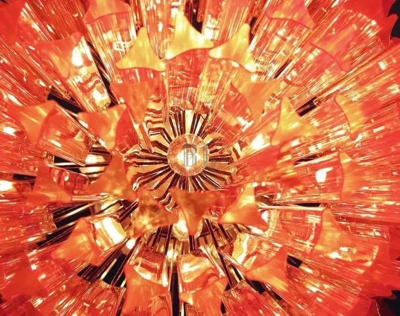 Murano Glass Chandelier - Pink - Zelno Lighting