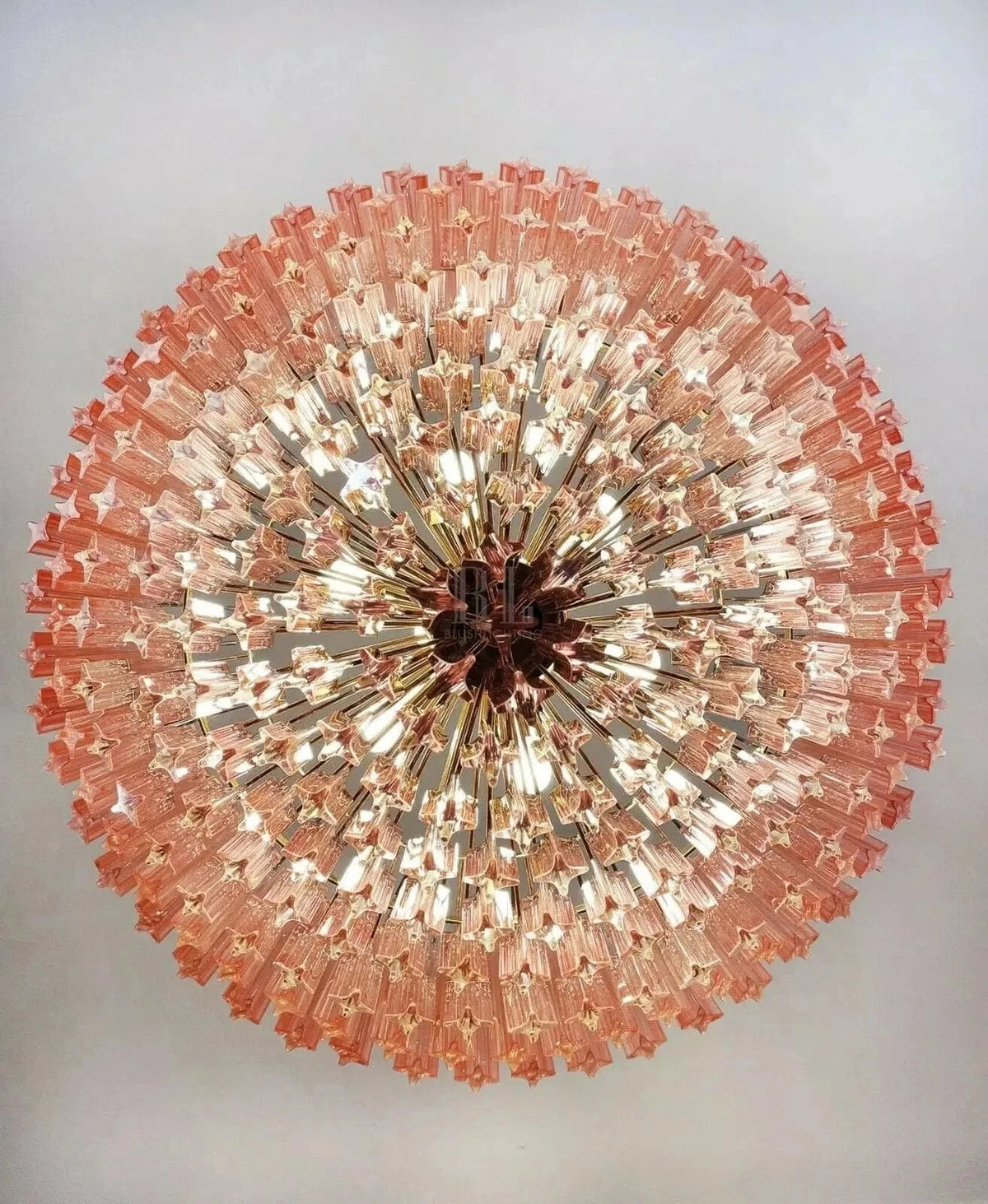 Murano Glass Chandelier – Pink - Zelno Lighting
