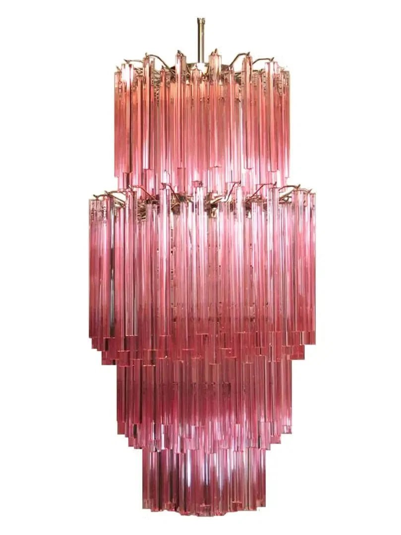 Murano Glass Chandelier – Pink - Zelno Lighting