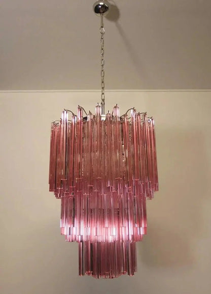 Murano Glass Chandelier - Pink - Zelno Lighting