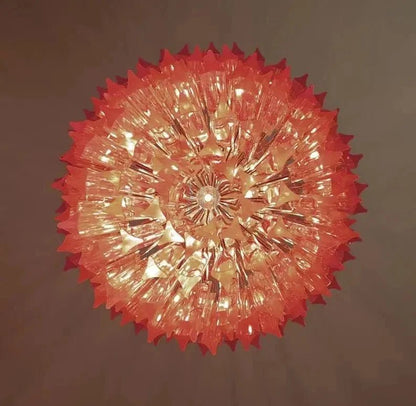 Murano Glass Chandelier – Pink - Zelno Lighting