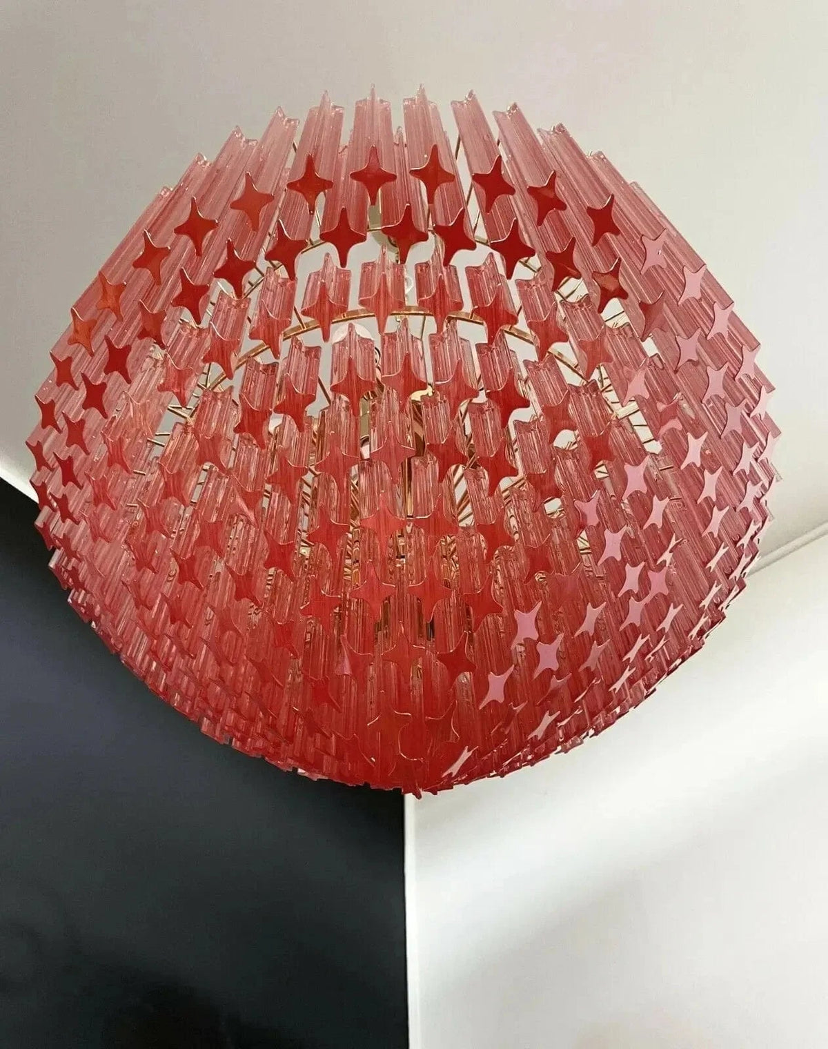 Murano Glass Chandelier – Pink - Zelno Lighting