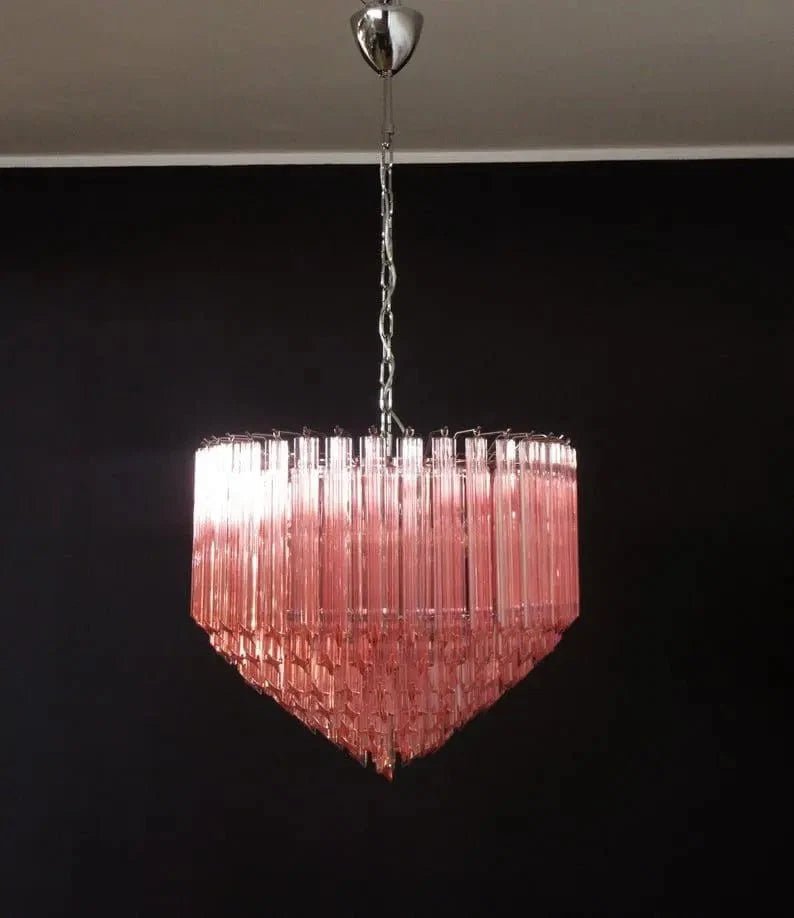 Murano Glass Chandelier – Pink - Zelno Lighting