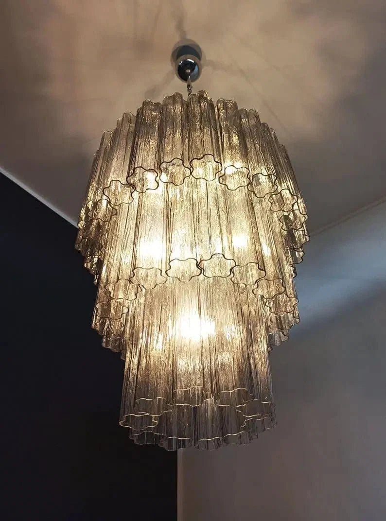 Murano Glass Chandelier – Smoked - Zelno Lighting