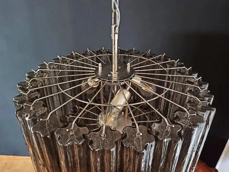 Murano Glass Chandelier – Smoked - Zelno Lighting