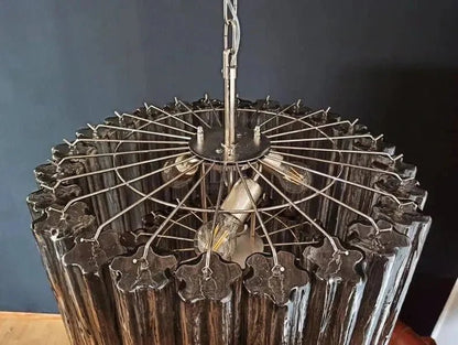 Murano Glass Chandelier – Smoked - Zelno Lighting