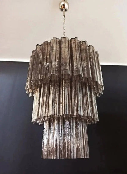 Murano Glass Chandelier – Smoked - Zelno Lighting
