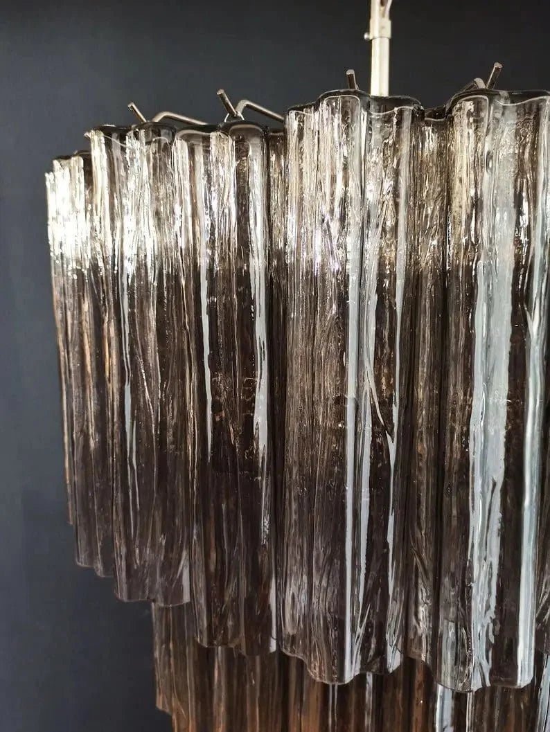 Murano Glass Chandelier – Smoked - Zelno Lighting