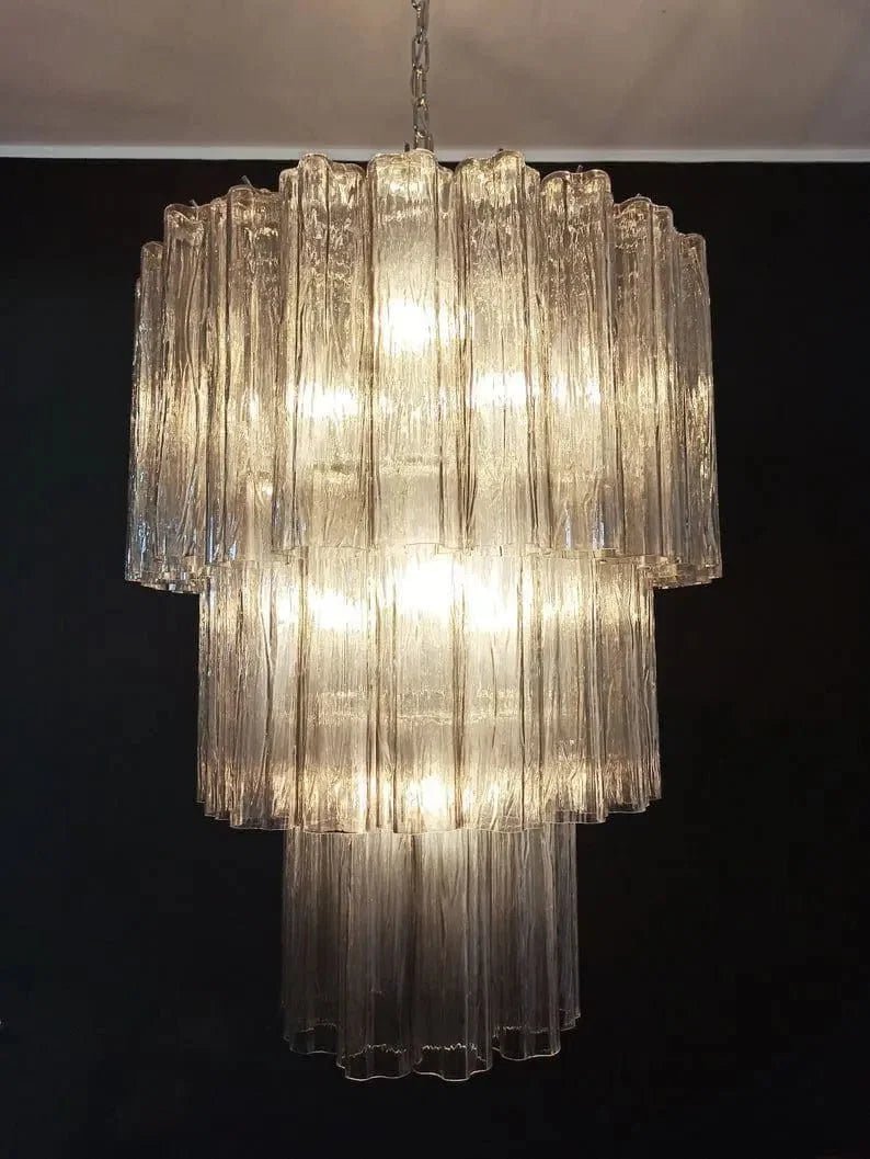 Murano Glass Chandelier – Smoked - Zelno Lighting