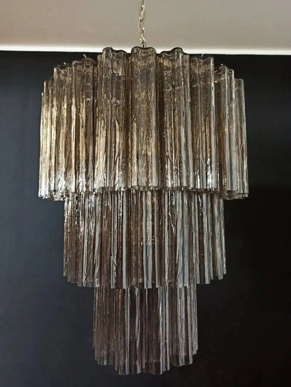 Murano Glass Chandelier – Smoked - Zelno Lighting